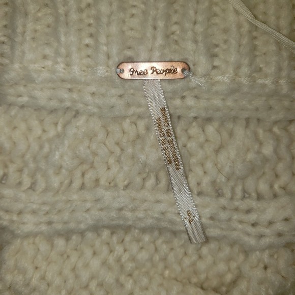 FREE PEOPLE Cream Long Sweater Cardigan Wool Knit Size Small - Picture 3 of 7
